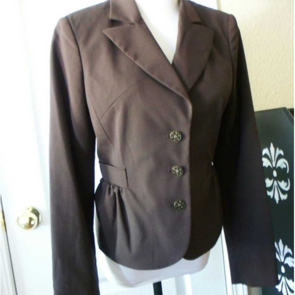 TO THE MAX BLAZER TAILORED FIT COAT JACKET BROWN CHOCOLATE COLOR WOMENS 6
